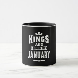 Mens Kings Are Born In January Birthday Gifts Mug
