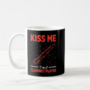 Mens Kiss Me Im A Clarinet Player Funny Clarinet P Coffee Mug