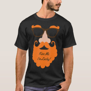 Mens Kiss Me I'm Lucky Irish Beard St Patrick's Da T-Shirt