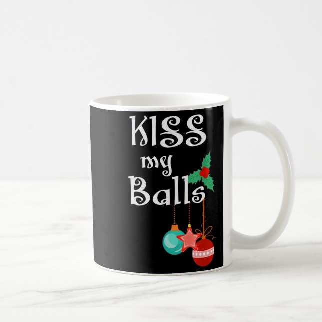 Mens Kiss My Xmas Funny Adult Humor Christmas  Coffee Mug (Right)