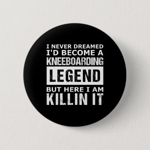 Mens Kneeboarding Funny 6 Cm Round Badge