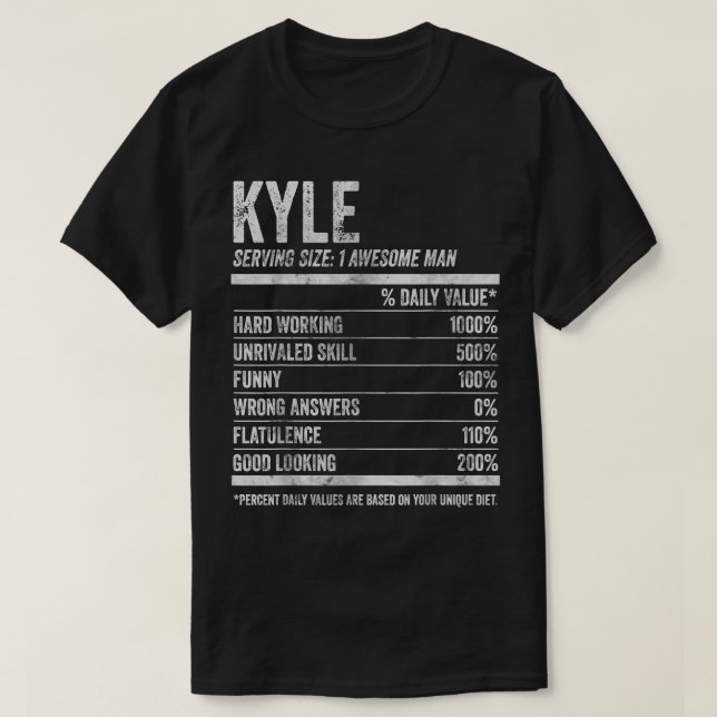 Mens Kyle Nutrition Personalised NameFunny Name Fa T-Shirt (Design Front)