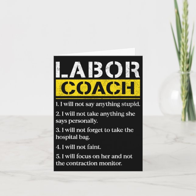 Mens Labour Coach Expecting Dad Rules Papa Funny B Card (Front)
