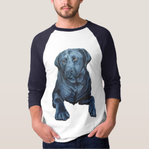 Men's Labrador Shirts Blue Dog Art Baseball Jersey