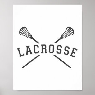 Men's Lacrosse Team Crossed Sticks Cool Colours Va Poster