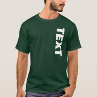 Mens Large Font Text Both Side Print Forest Green