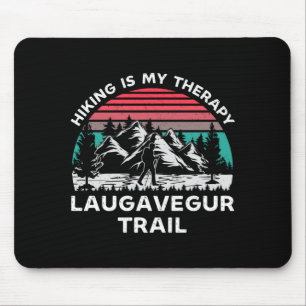 Mens laugavegur trail hiking is therapy outdoors mouse pad