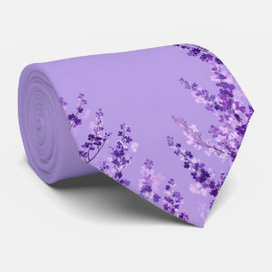 Men's Lavender and Violet Floral Delphinium Tie