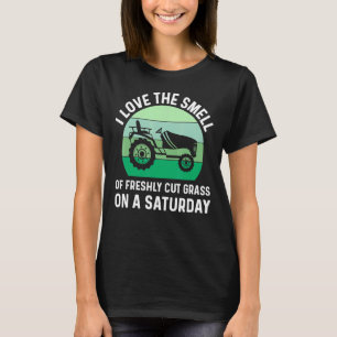 Mens Lawn Mower Dad Landscaping Yard Work Cut Gra T-Shirt