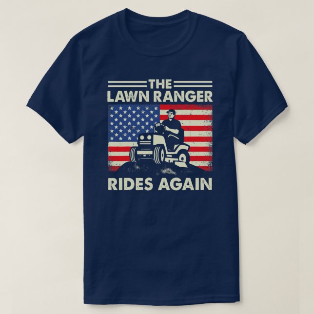 Mens Lawn Mowing The Lawn Ranger Rides Again Lawn T-Shirt (Design Front)