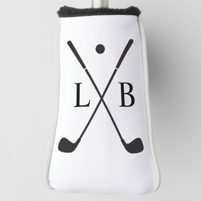 Men's Leather Golf Glove Personalised with Initial Head Cover (Rotate 90)