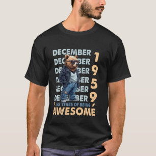 Mens Legend December 1959 65th Birthday Bear 65 Ye T-Shirt