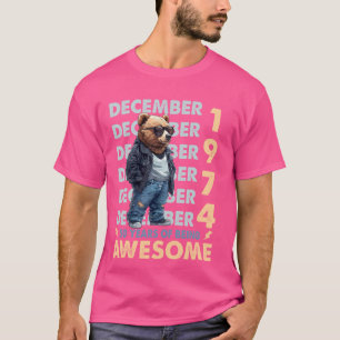 Mens Legend December 1974 50th Birthday Bear 50 Ye T-Shirt