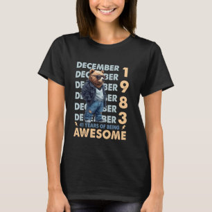 Mens Legend December 1983 41st Birthday Bear 41 Ye T-Shirt