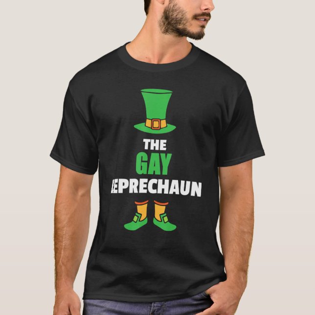 Mens Leprechaun St Patricks Day Gay T-Shirt (Front)