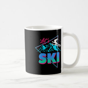 Mens Let's Ski Retro 80s Ski Outfit Vintage Skiing Coffee Mug