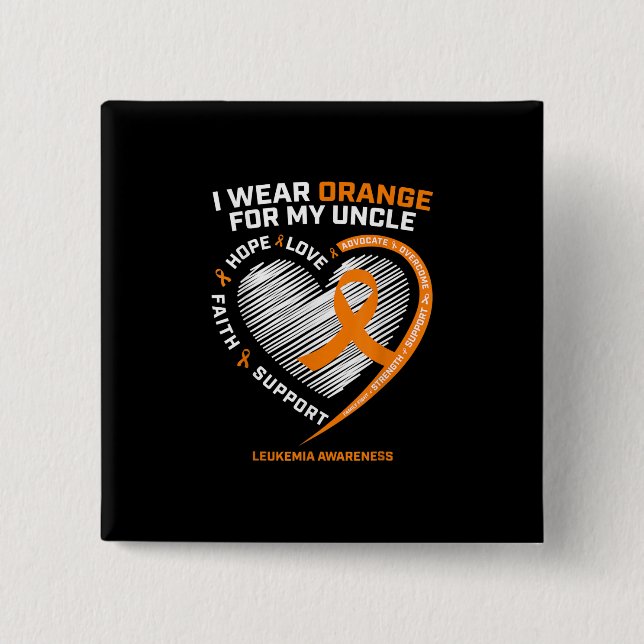 Mens Leukaemia Awareness Gifts Uncle Women Kids 15 Cm Square Badge (Front)