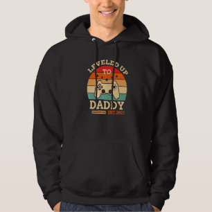 Mens Level Up To Daddy 2022 Pregnant Video Game Co Hoodie