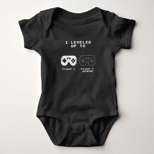 Mens Levelled Up To Uncle Gift Gamer Gaming Pregna Baby Bodysuit (Front)