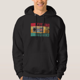 Mens Levelling Up to Husband Bachelor Party Gamer Hoodie