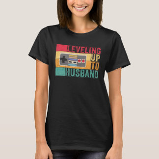Mens Levelling Up to Husband Bachelor Party Gamer T-Shirt