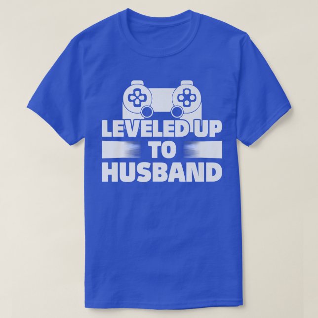 Mens Levelling Up To Husband Gamer Saying Wedding  T-Shirt (Design Front)