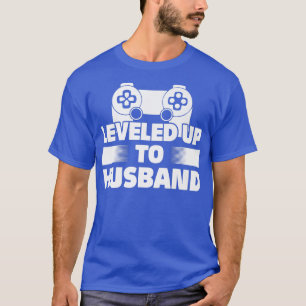 Mens Levelling Up To Husband Gamer Saying Wedding  T-Shirt