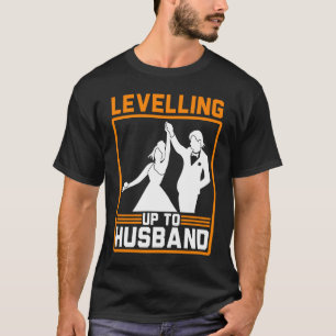 Mens Levelling Up to Husband Grooms Wedding Bachel T-Shirt