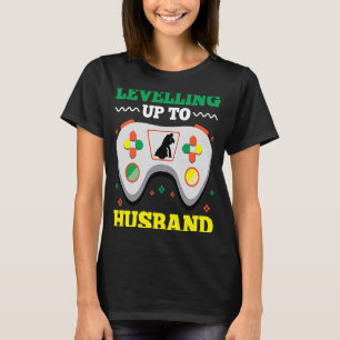 Mens Levelling Up to Husband Grooms Wedding Bachel T-Shirt