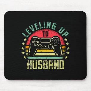 Mens levelling up to husband promoted future gamer mouse pad