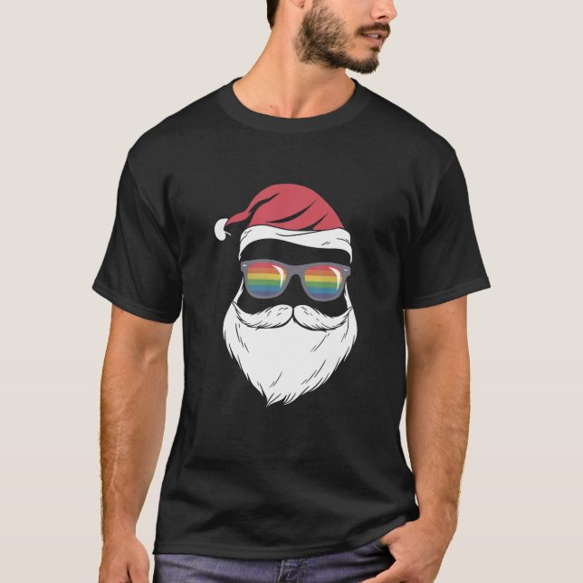Mens LGBT Santa Pride Gift Gay T-Shirt (Front)
