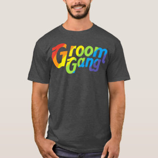Mens LGBT Wedding Gay Marriage Groom Gang T-Shirt
