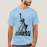 Mens Light Blue Nyc Liberty Statue Manhattan T-Shirt<br><div class="desc">Nyc Liberty Statue New York City Manhattan Modern Elegant Template Men's Basic Light Blue T-Shirt.</div>