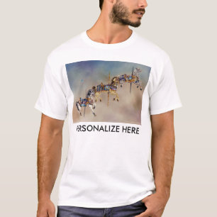 Mens light tees - Three Carousel Horses