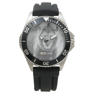 Men's LION Stainless Steel Black Strap Watch