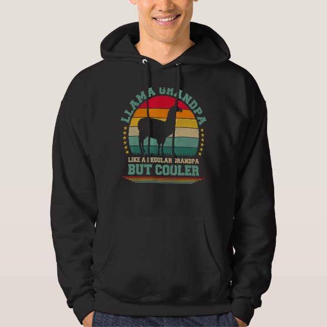Mens Llama   Vintage Llama Grandpa Father's Day Hoodie (Front)