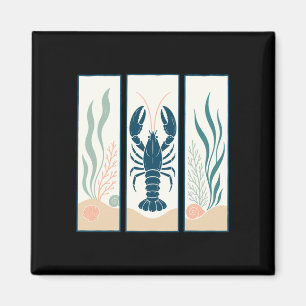 Mens lobster coastal ocean animal nautical marine magnet