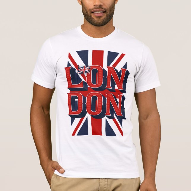Men's London Flag T-shirt / White (Front)