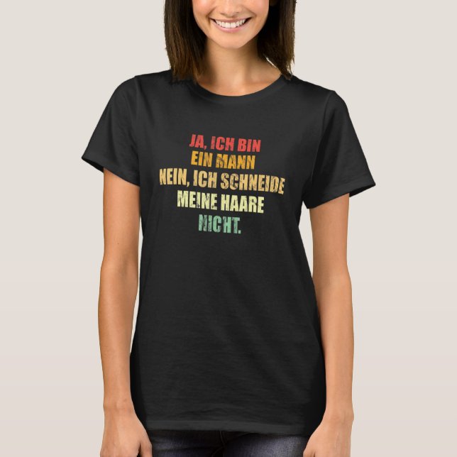 Mens Long Hairstyle Man Long Hair T-Shirt (Front)