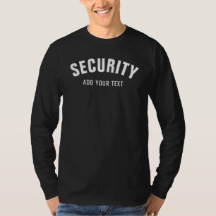 Mens Long Sleeve Double Sided Print Security T-Shirt