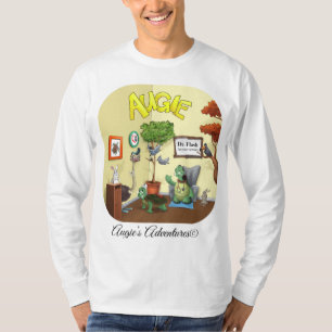 Men's long sleeve fun t-shirt Augie the turtle