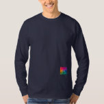 Mens Long Sleeve Navy Blue TShirt Add Logo Text<br><div class="desc">Template Upload Add Image Logo Photo Men's Basic Long Sleeve T-Shirt.</div>