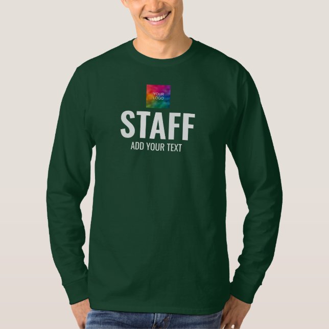 Mens Long Sleeve Tees Crew Staff Member Trendy (Front)