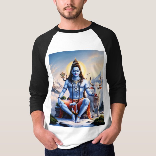 Men's Lord Shiv T-Shirt - Spiritual Hindu Design (Front)