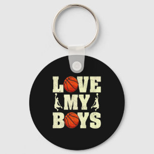 Mens love boys basketball fathers day baske t key ring