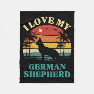 Mens Love German Shepherd - Dog Lover - Cute Fleece Blanket