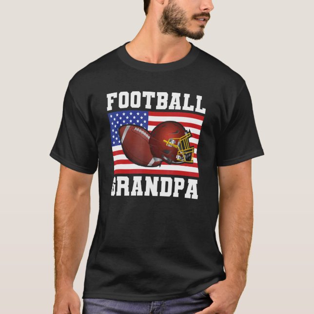 Mens Love My Boy  Football Grandpa T-Shirt (Front)
