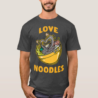 Mens Love Noodles Udon Pun Japanese Ramen Pasta De T-Shirt