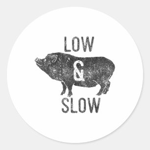 Mens Low And Slow Bbq And Smoker Official _1 Classic Round Sticker
