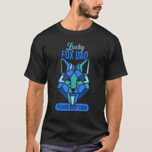Mens Lucky Fox Dad Please Keep Calm Fox Dad T-Shirt
